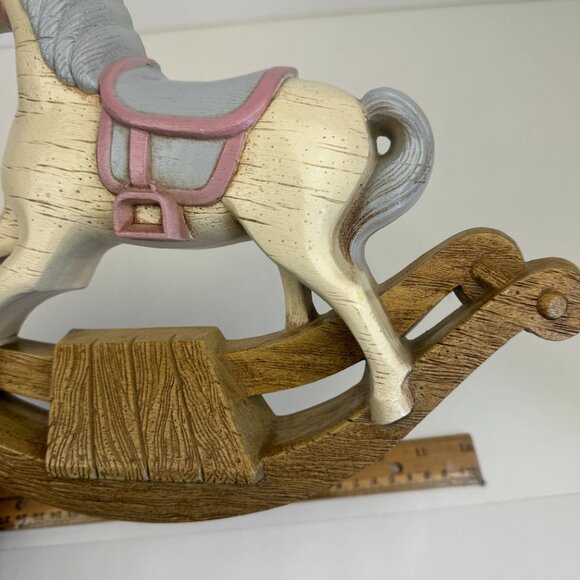 Vtg 80/90 Rocking Horse Burwood Productions Wall Decor Resin Plastic Pink Purple - Picture 12 of 13